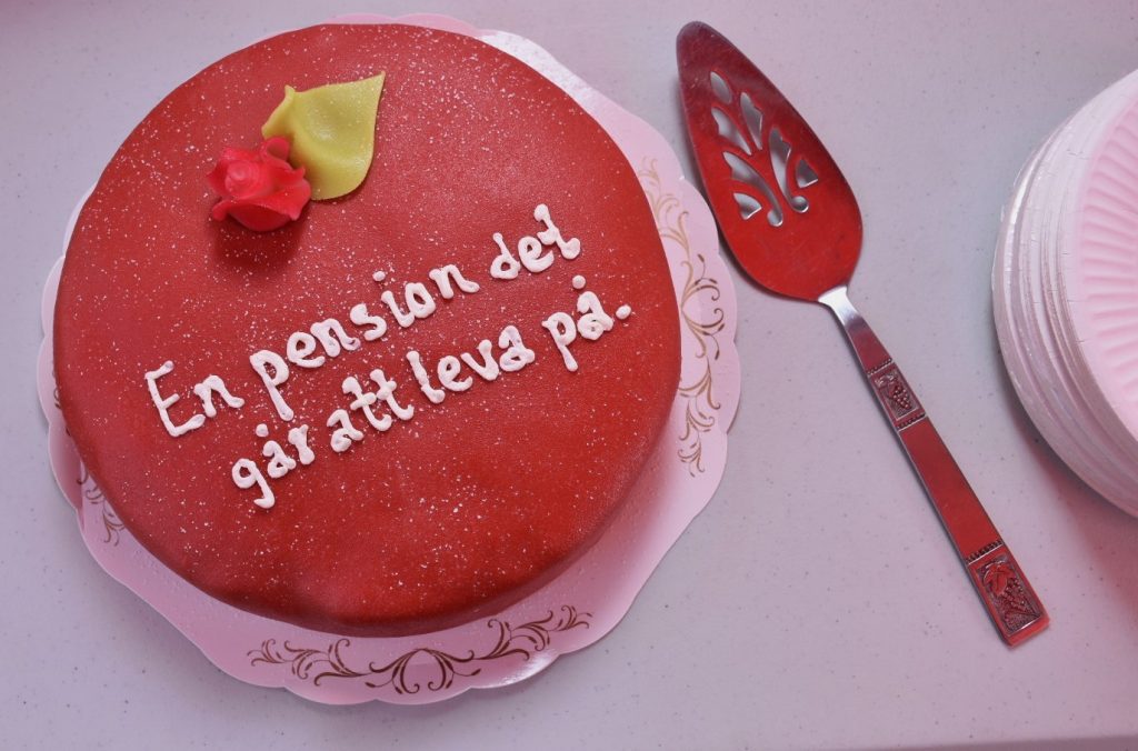 Tårta, Socialdemokraterna firar höjd pension
