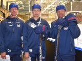Christoffer Norgren (assisterande tränare), Martin Filander (huvudtränare) och Mikael Holmqvist (assisterande tränare), IK Oskarshamn.