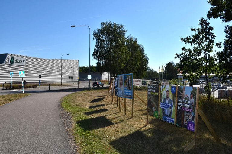 Valskyltar i Oskarshamn under valrörelsen 2022