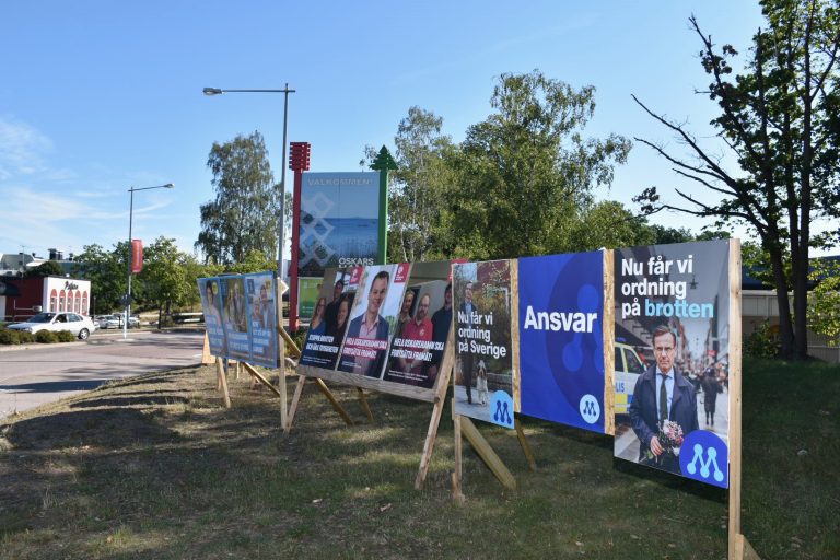 Valskyltar i Oskarshamn under valrörelsen 2022