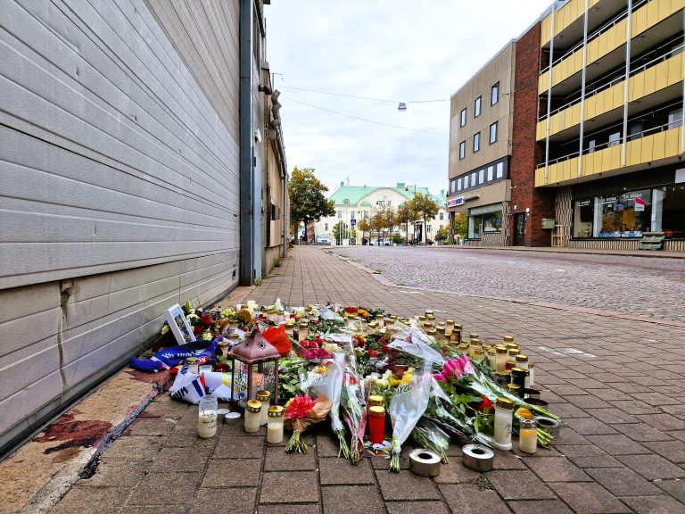 Mordplatsen på Slottsgatan i Oskarshamn