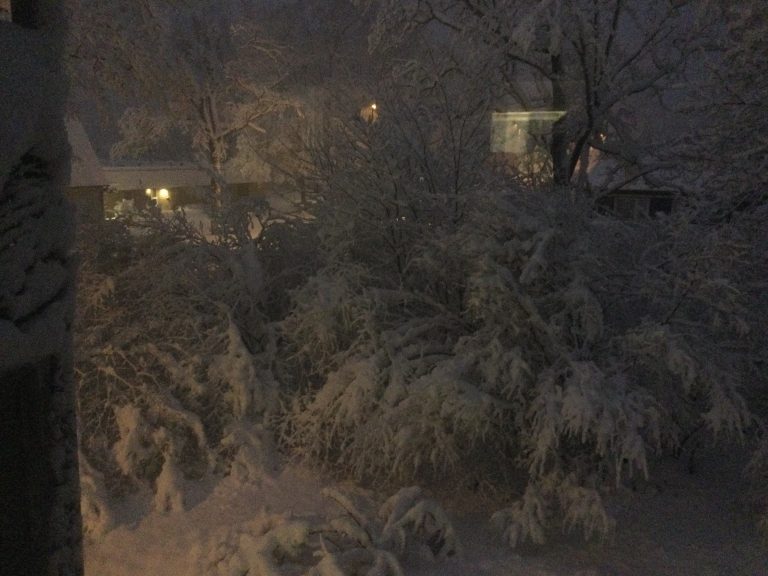 25 centimeter snö har fallit i Oskarshamn, som därmed har mest snö i Sverige 19 november 2022