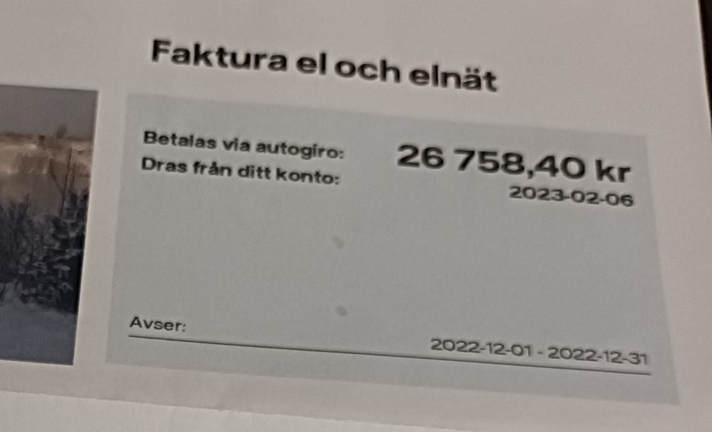 Elräkning december 2022