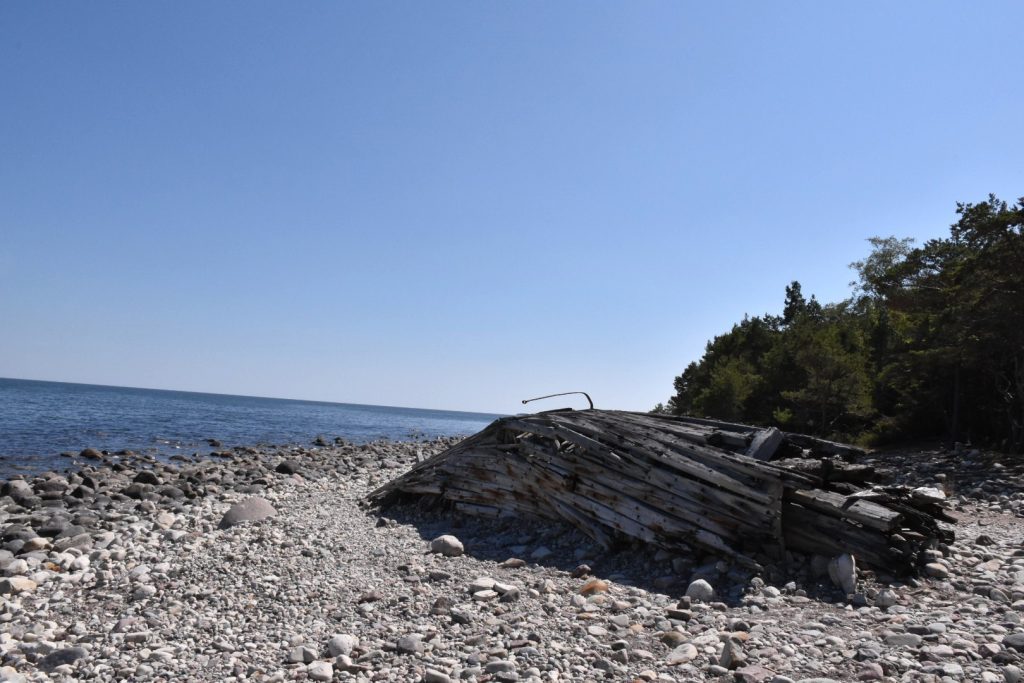 Vraket Swiks ligger på en strand på norra Öland