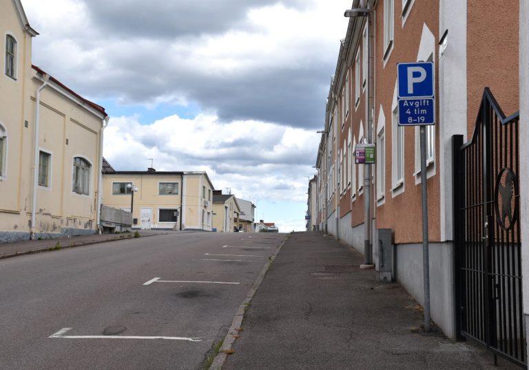 Parkeringsplatser på Dammgatan i Oskarshamn