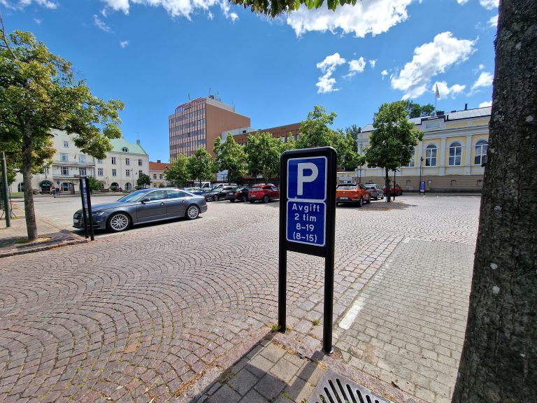 Parkeringsplatser på Stora Torget i Oskarshamn