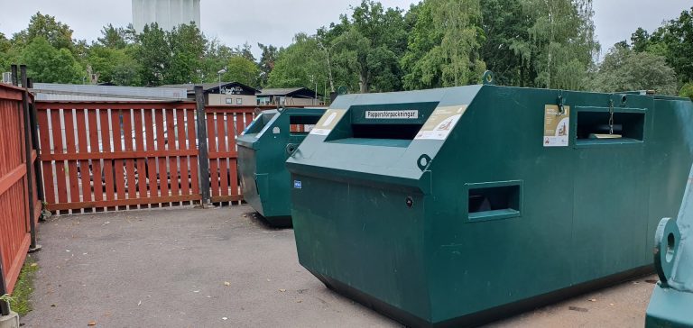 Återvinningsstation i Södertorn i Oskarshamn