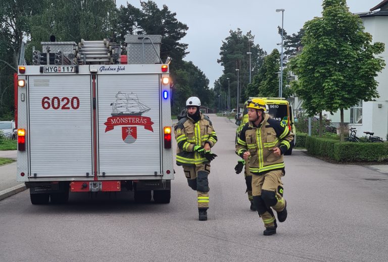 Utryckning under brandkårstävlingen