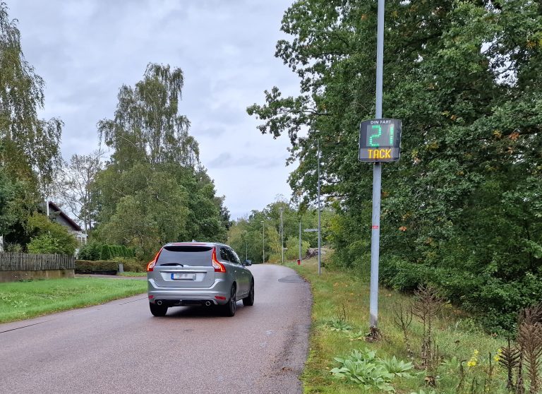 Hastighetsmätning på Middelfartsvägen i Oskarshamn