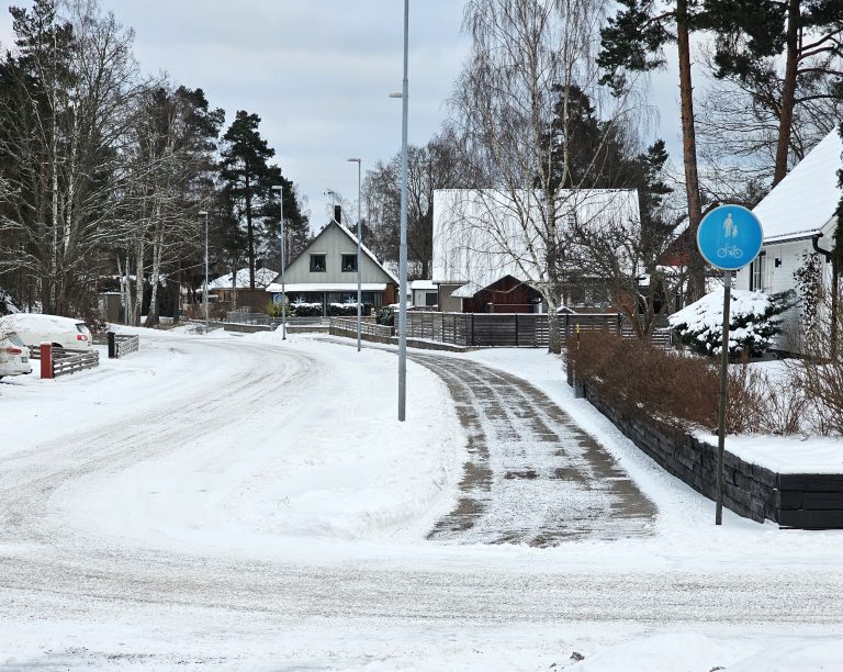 Halkbekämpning, snöröjning, Kristineberg i Oskarshamn