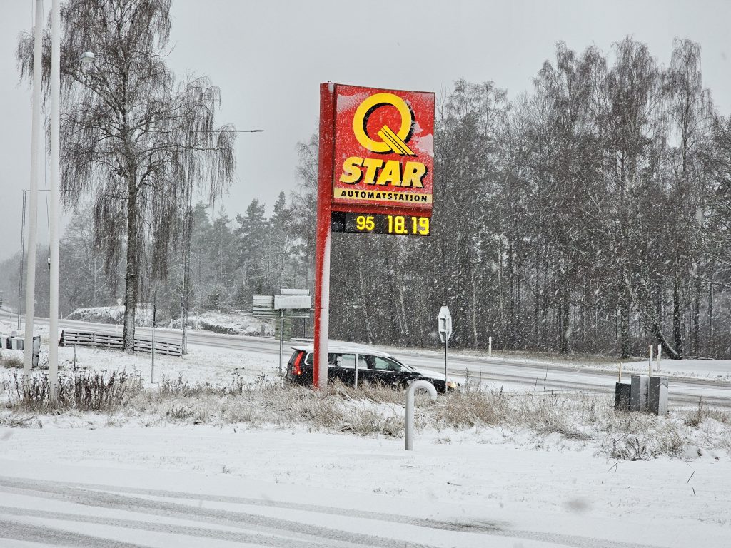 Bensinpris, Qstar-macken i Svalliden, Oskarshamn