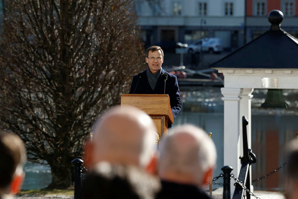 Ulf Kristersson håller tal 