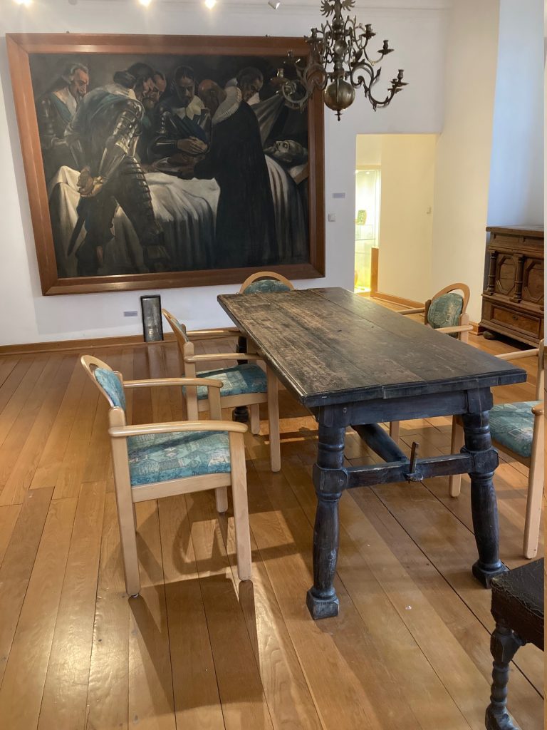 Bordet där den döde kungen Gustav II Adolf färdigställdes för den sista resan