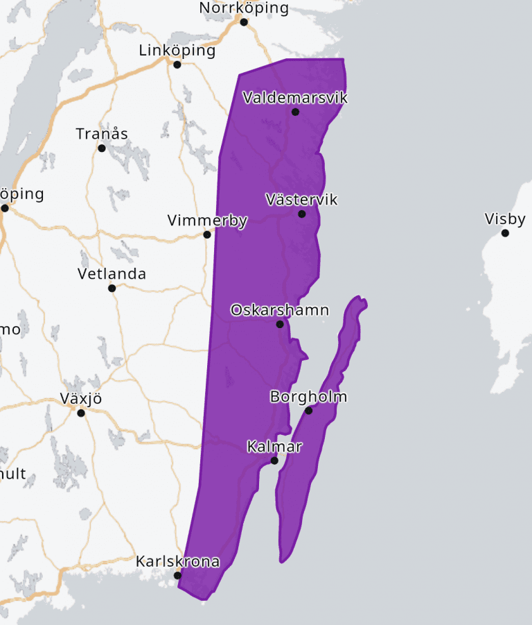 SMHI visar området som berörs