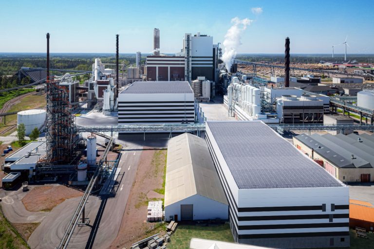 3D-renderad skiss på hur fabriken kan komma att se ut på Södras kombinat i Mönsterås