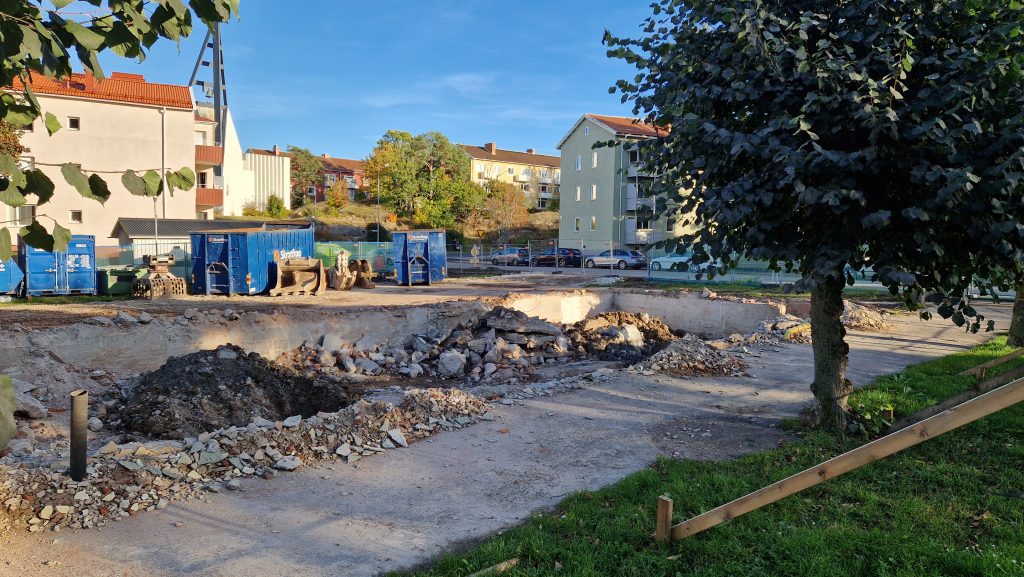 Rivningsområdet på Allévägen i Oskarshamn