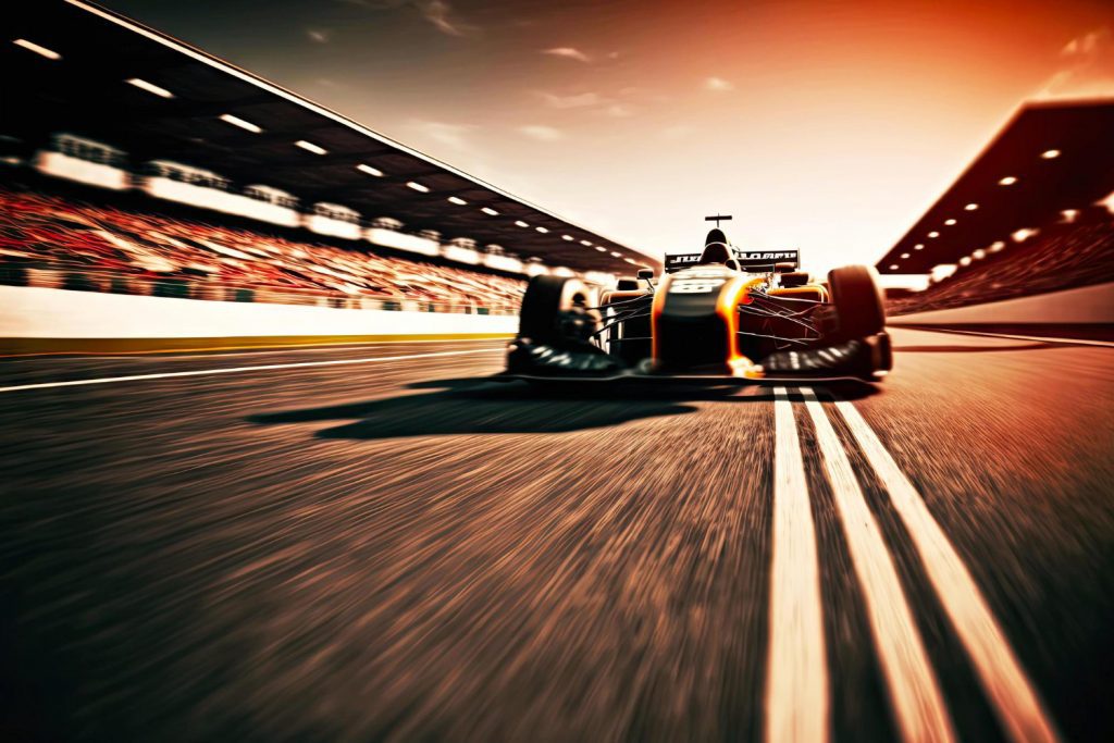 Formel 1-bil på racingbanan