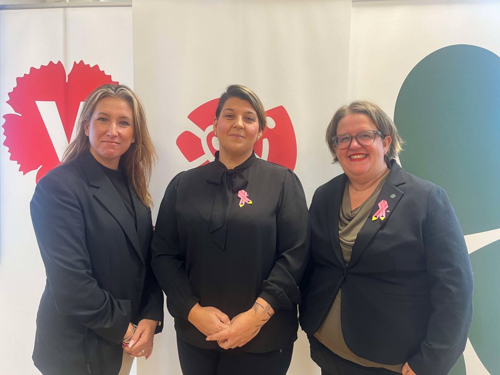 Lena Granath (V), Angelica Katsanidou (S) och Karin Helmersson (C), Region Kalmar län. Foto: SCV-majoriteten