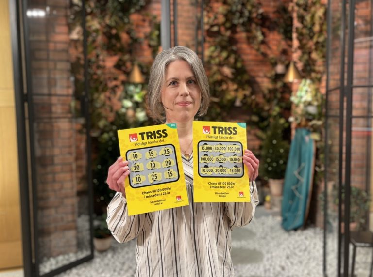 Cecilia skrapade fram en storvinst på Triss. Foto: Svenska Spel
