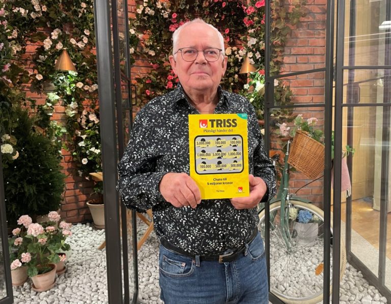 Anders skrapade fram en Trissvinst i TV4 Nyhetsmorgon. Foto: Svenska Spel