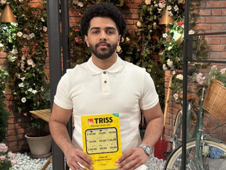 Ahmed i Växjö skrapade Triss i TV4. Foto: Svenska Spel