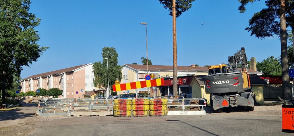 Vägarbete i Södertorn i Oskarshamn. Foto: Privat