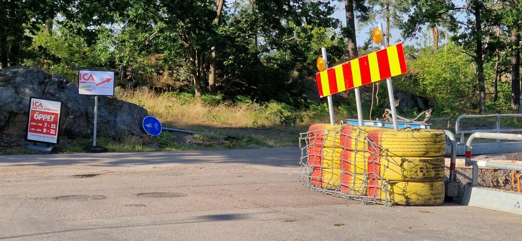 Vägarbete i Södertorn i Oskarshamn. Foto: Privat