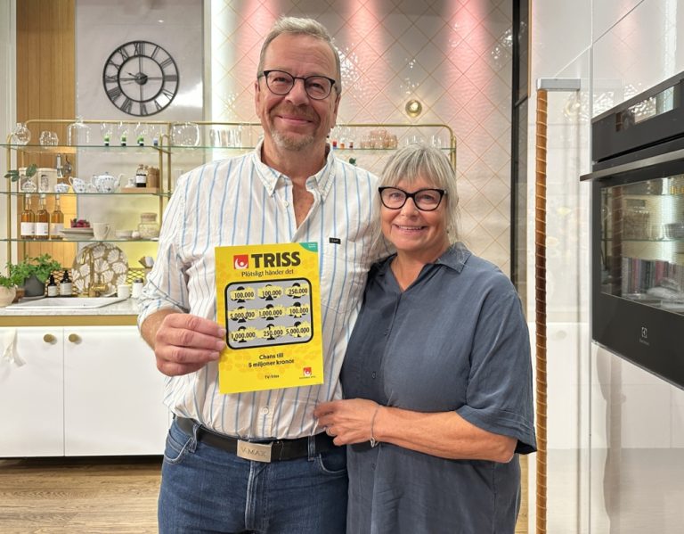 Per skrapade fram en Trissvinst i TV4 Nyhetsmorgon. Foto: Svenska Spel
