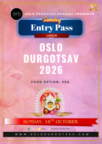 09. Entry pass with Lunch(veg) – Sunday 18/10/2026 (Validity: 10 AM to 4 PM)