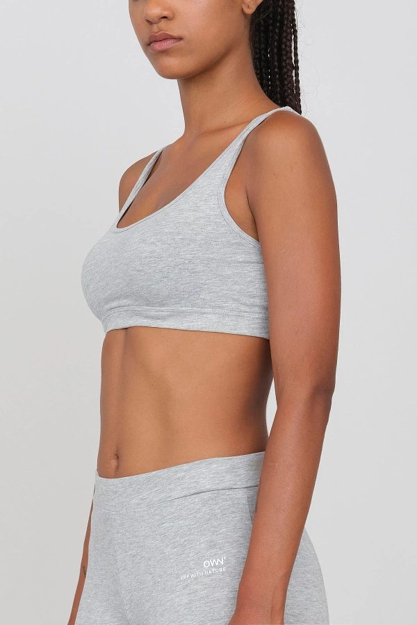 Cropped Sports Top Grey