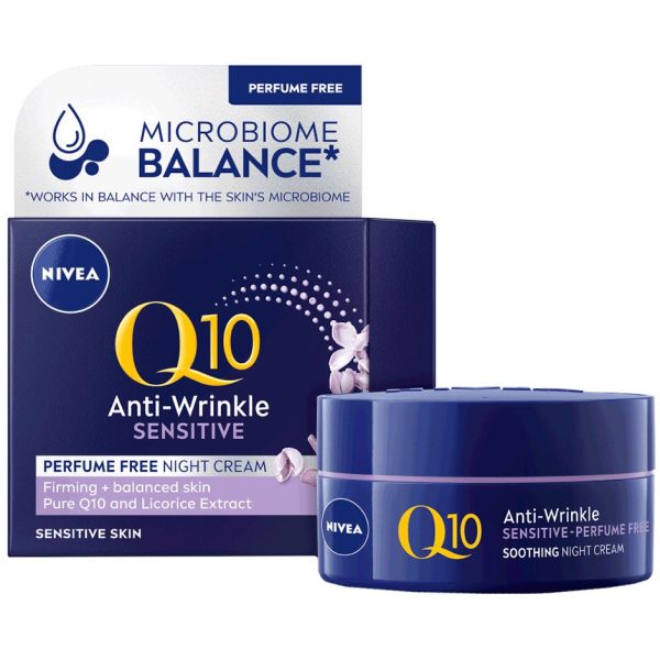 Q10 Plus Power Anti-Wrinkle Sensitive Night, 50 ml Nivea Kasvovoiteet