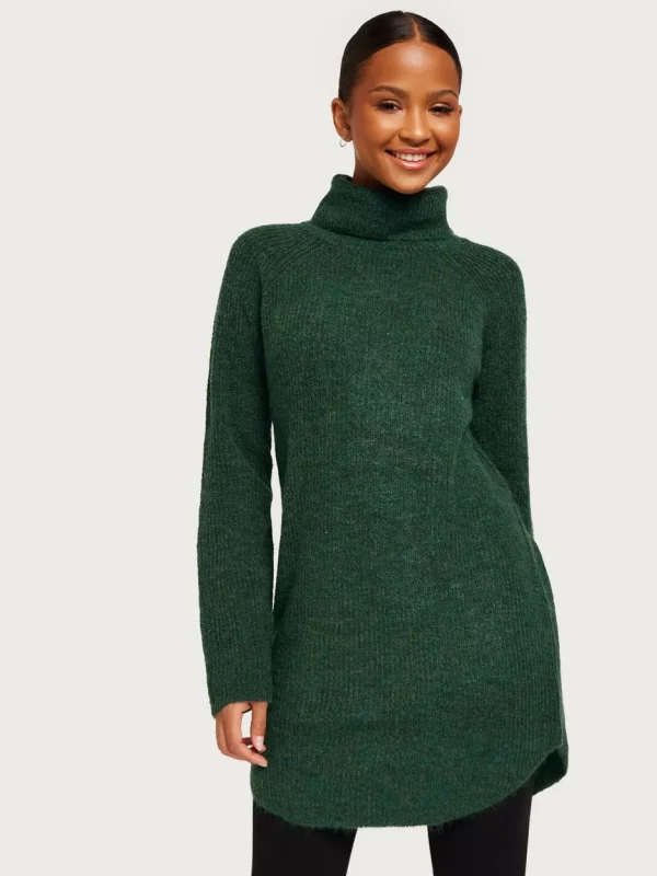 Pieces - Neulepuserot - Trekking Green - Pcellen Ls Long Knit Noos Bc - Swetarit - Knit sweaters