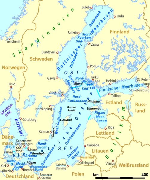 Offizielle Einteilung der Ostsee