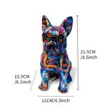 Französische Bulldogge Figur ca. 21,5 cm Groß aus Kunstharz im Graffiti Look