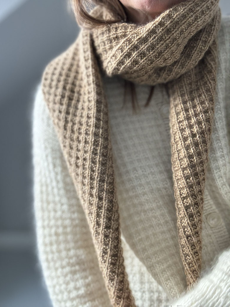 WAFFLE_LOOP_ SCARF strikkeopskrift WAFFLE_LOOP_ SCARF strikkeopskrift