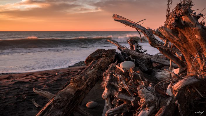 Westküste, Neuseeland, Fox Gletscher, Franz Josef, Hoktika, Strand, Beach, Sunset