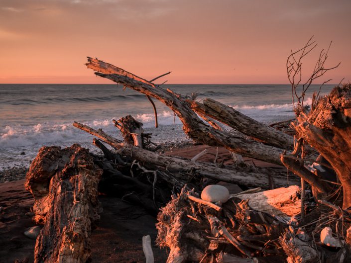 Westküste, Neuseeland, Fox Gletscher, Franz Josef, Hoktika, Strand, Beach, Sunset