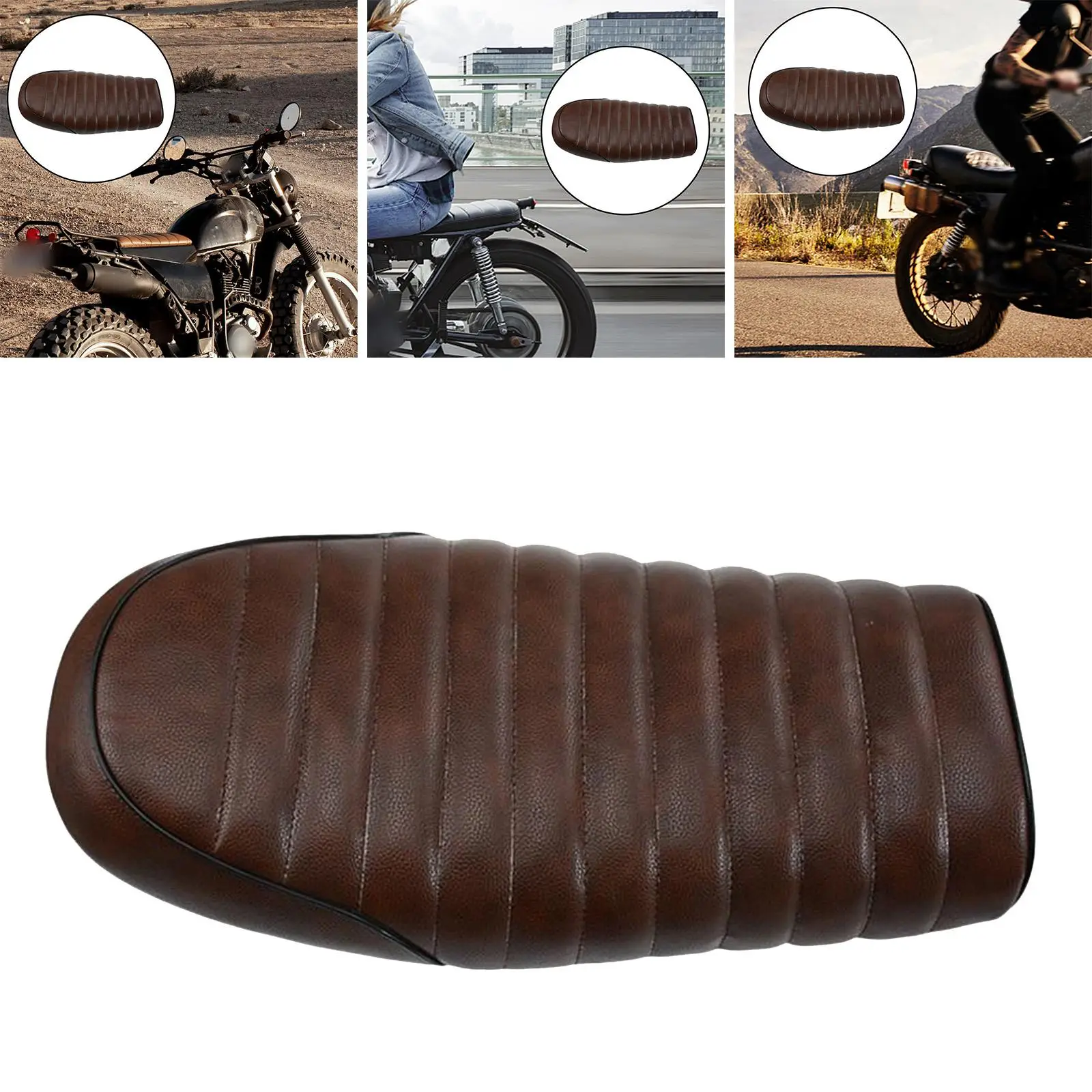 Universal Motorcycle Cafe Racer Custom Flat Seat Cushion Kawasaki KZ400 KZ550