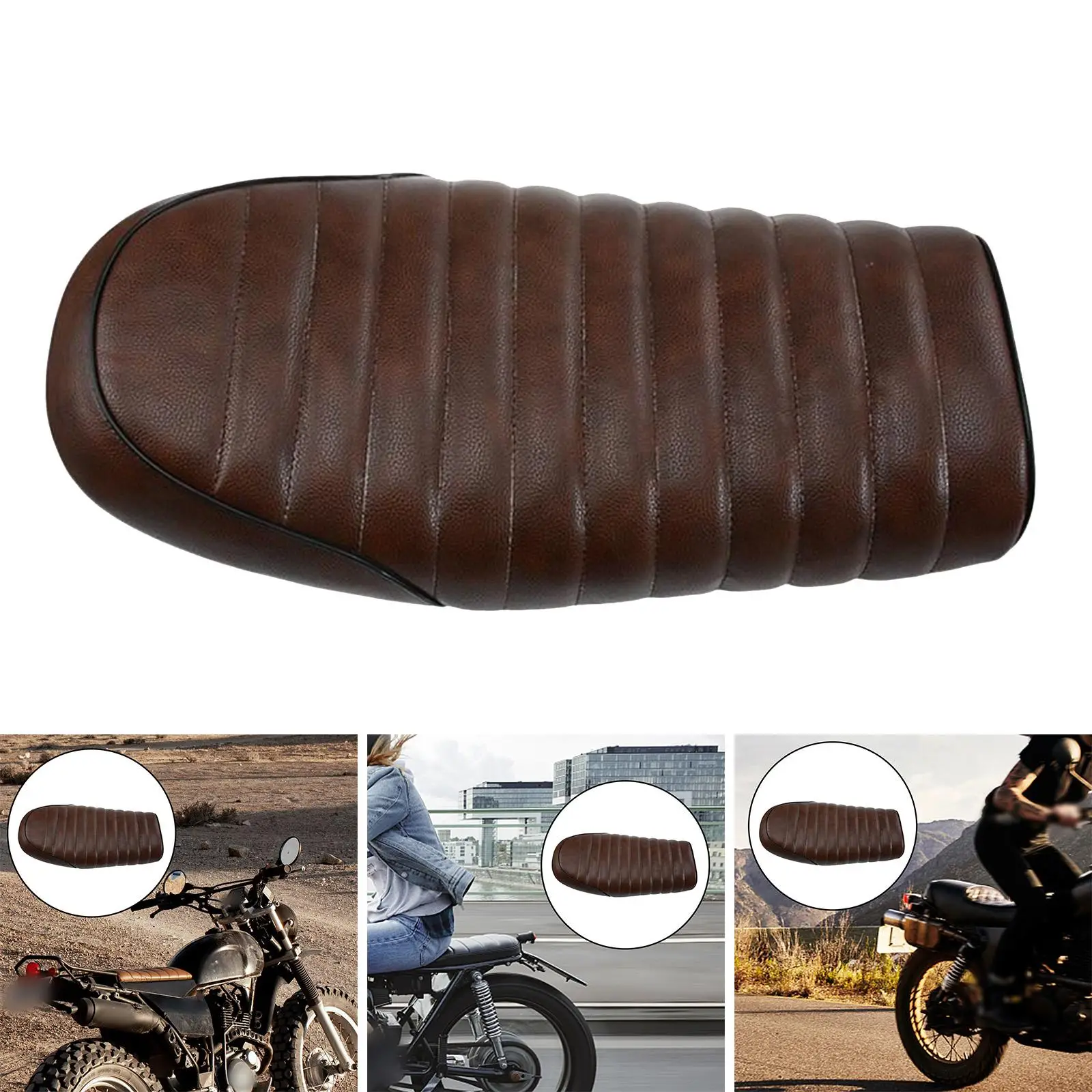 Universal Motorcycle Cafe Racer Custom Flat Seat Cushion Kawasaki KZ400 KZ550