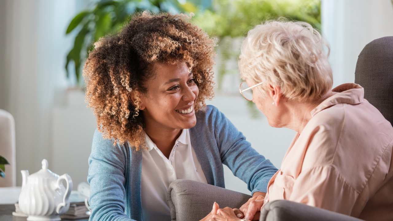 Woman nursing in an empathic way