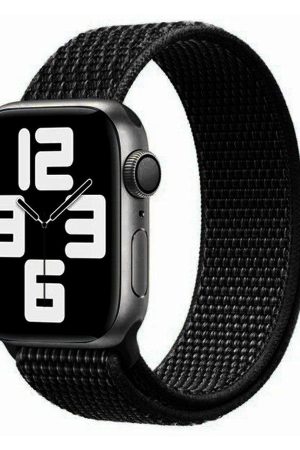 Lippa Apple Watch nylonrem 38/40/41, Kul Sort