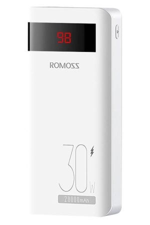 Romoss Sense 6PS Pro 20000mAh 30W USB-C PD Powerbank, Hvid