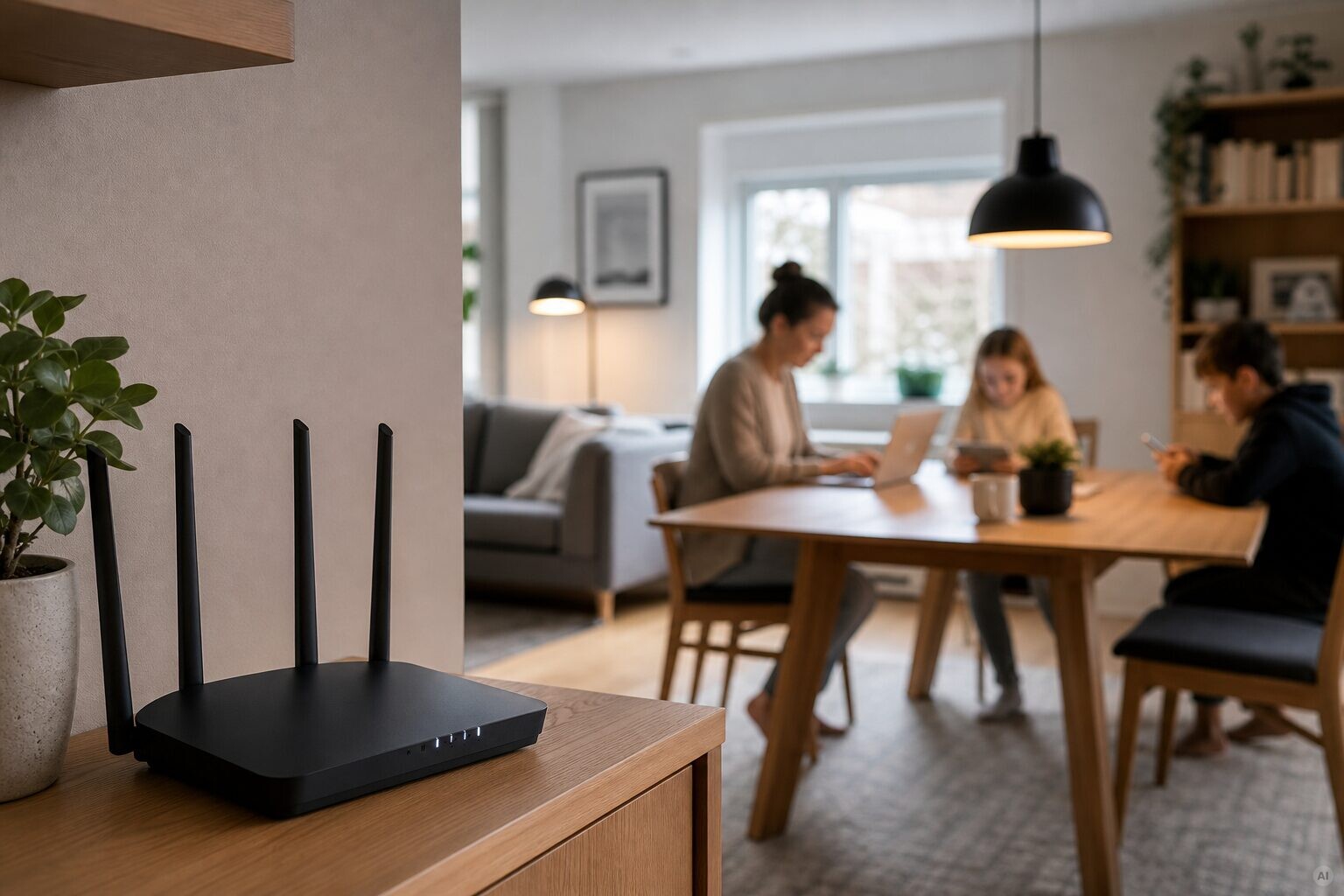 Sikr dit WiFi derhjemme – guide til et hackersikkert hjemmenetværk 1 AI genereret billede til "Sikr dit WiFi derhjemme – guide til et hackersikkert hjemmenetværk"