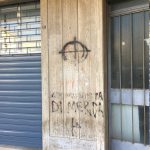 Rimozione Graffiti su travertino 01