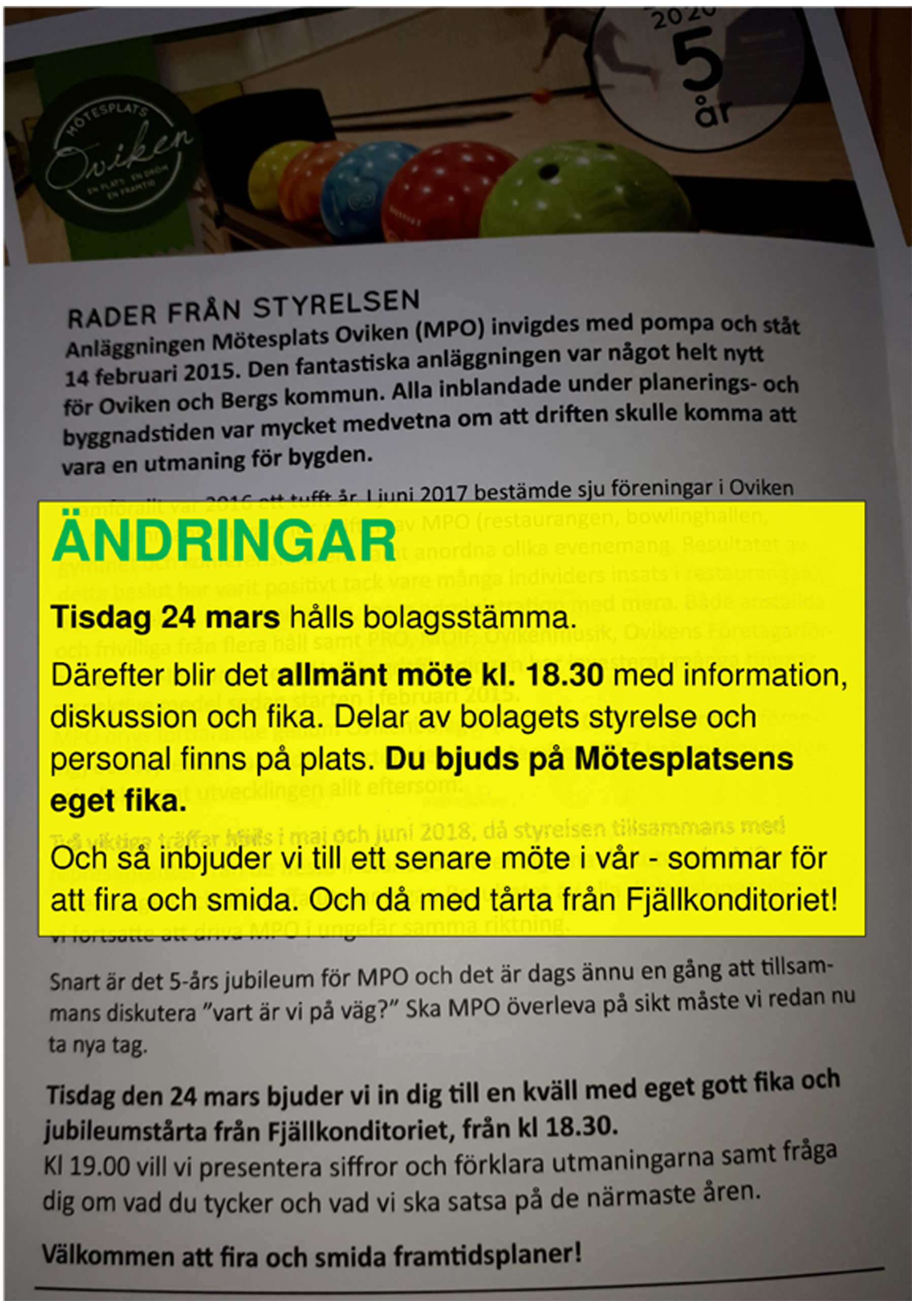 ÄNDRAT Möte för att smida och fira