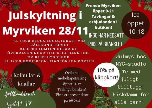 Julskyltning i Myrvikens Centrum