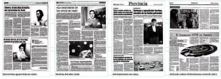 Algunas de las páginas publicadas en este diario sobre el fenómeno ovni. / LOZ