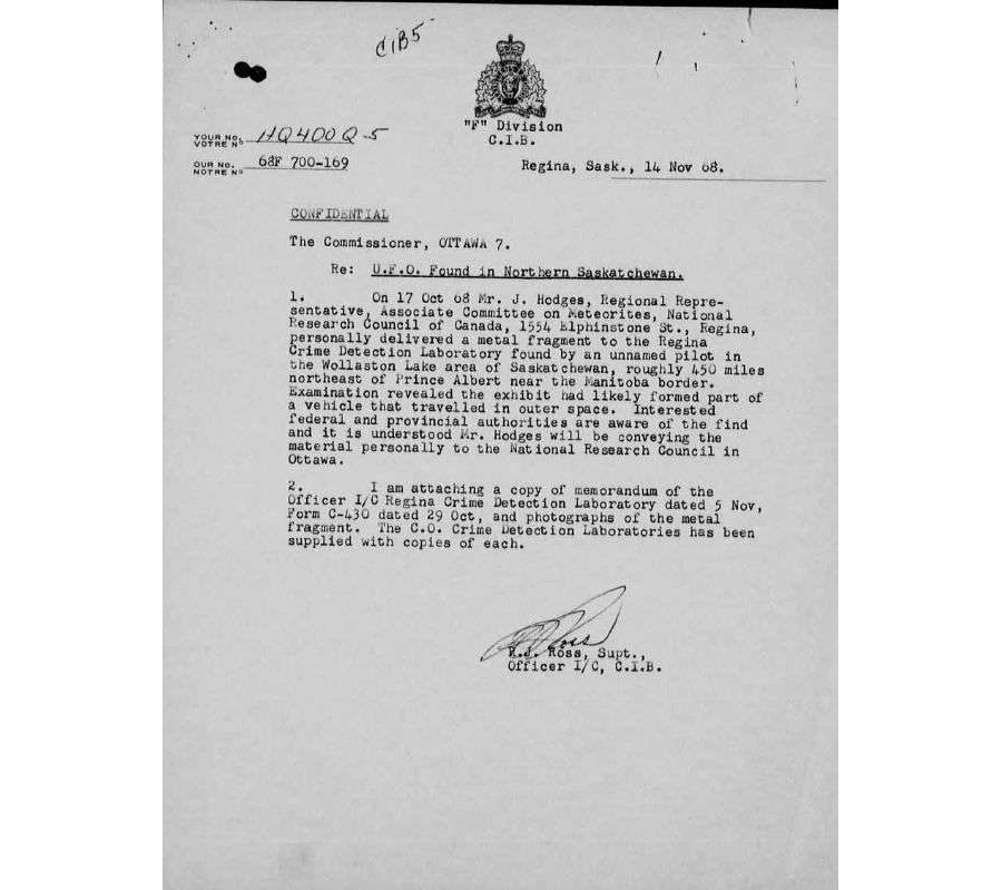 Canadian UFO file