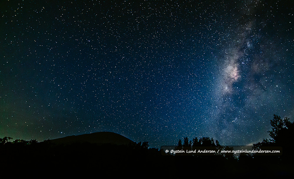 Peak of Semeru with the centre of the Milky Way.