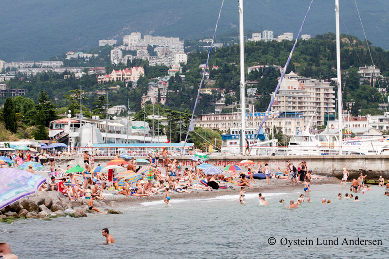 Small beach in downtown Yalta.
